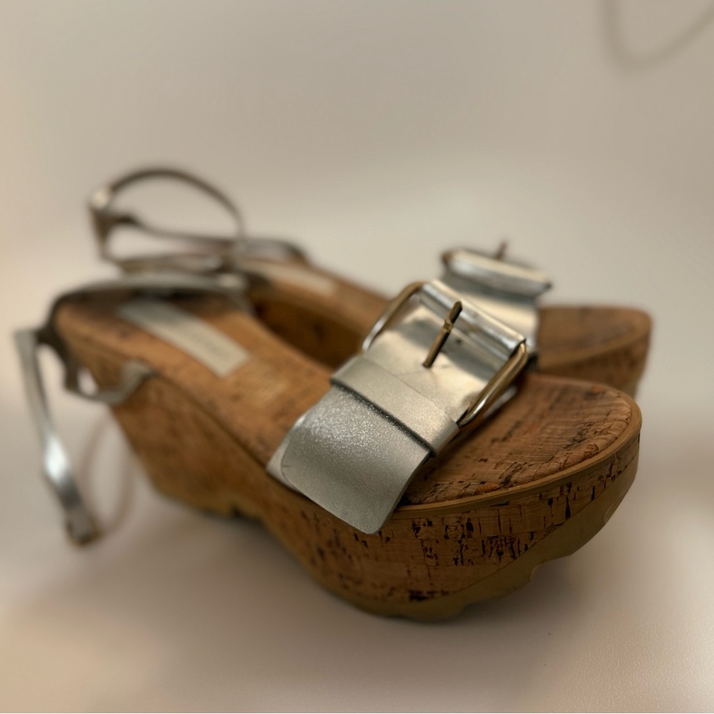 Silver Wedge Sandals